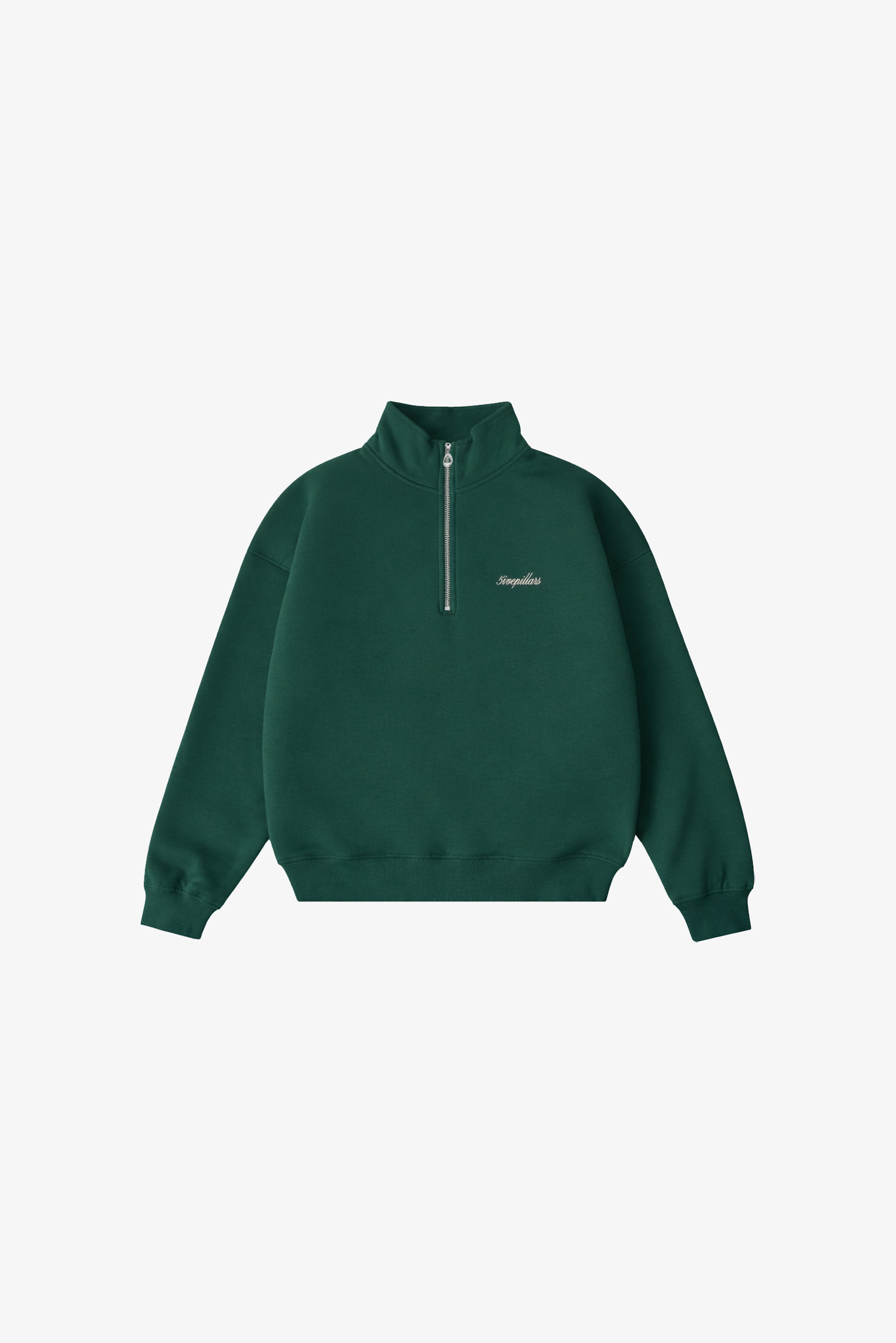 Script Quarter-Zip Fleece - Green (Cropped) – 5ivepillars