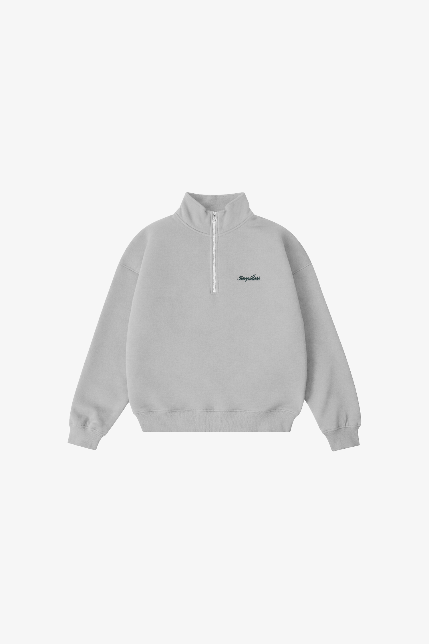 【2025AW】ロゴ フリース クォーター ジップ Script Quarter-Zip Fleece - Grey (Cropped) – 5ivepillars