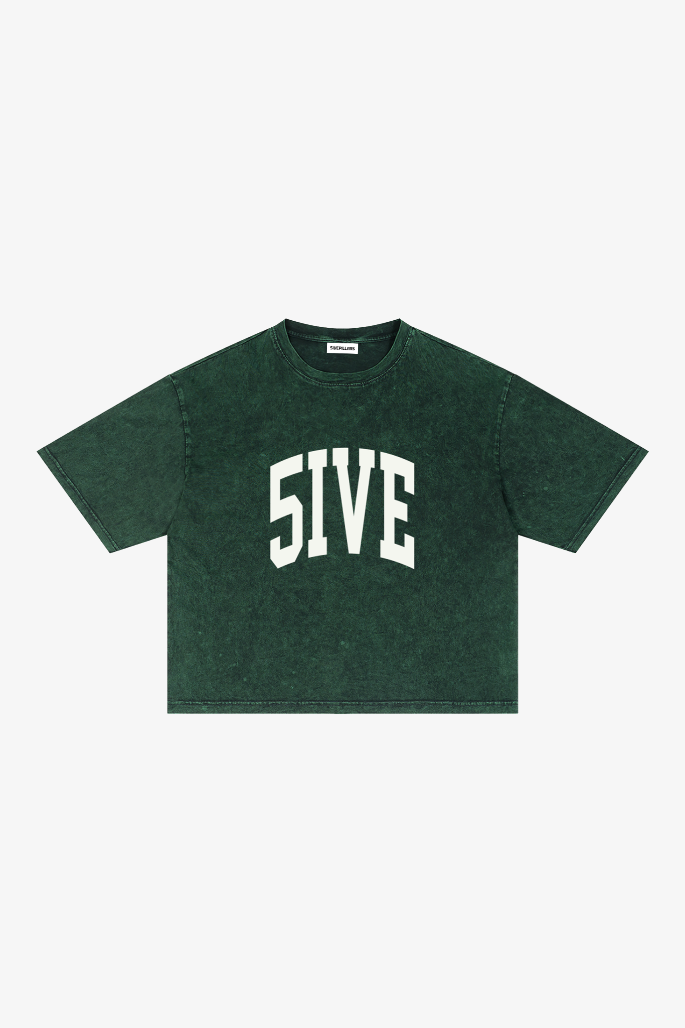 Forest green oversized 5ivepillars Boxy tee with 5ive front and pillars back print – Muslim streetwear