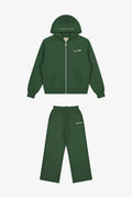 Forest green Hub Love set with zip-up hoodie and sweatpants – Muslim apparel