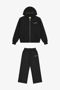 Black Hub Love set with zip-up hoodie and matching sweatpants – Islamic clothing