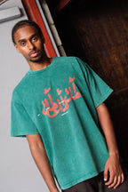 YM3X Calligraphy Tee - Washed Green