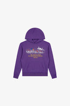 Washed purple oversized Cultivating hoodie with embroidered field graphic – faith-based apparel