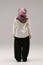 Cropped Paisley Button Up - White