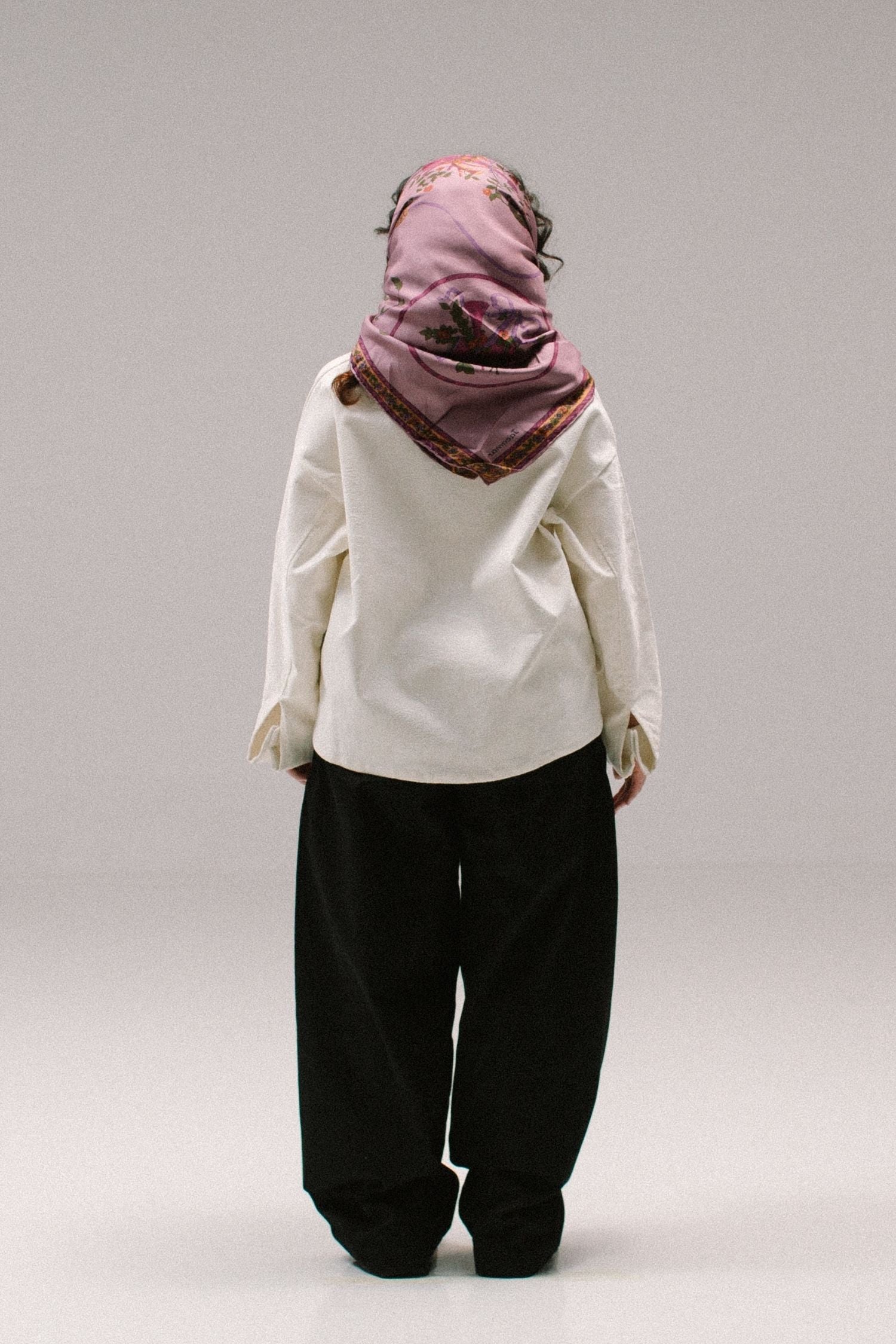 Cropped Paisley Button Up - White