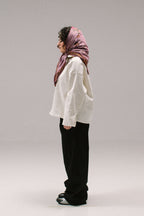 Cropped Paisley Button Up - White