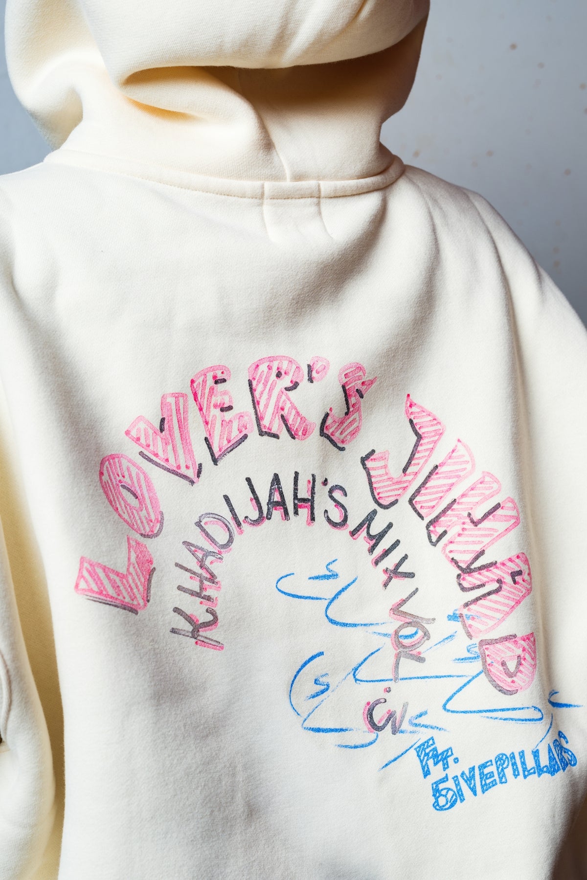 YM3X Lovers Jihad Zip Hoodie - Cream