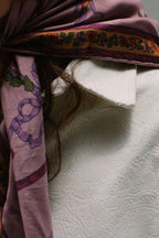 Cropped Paisley Button Up - White