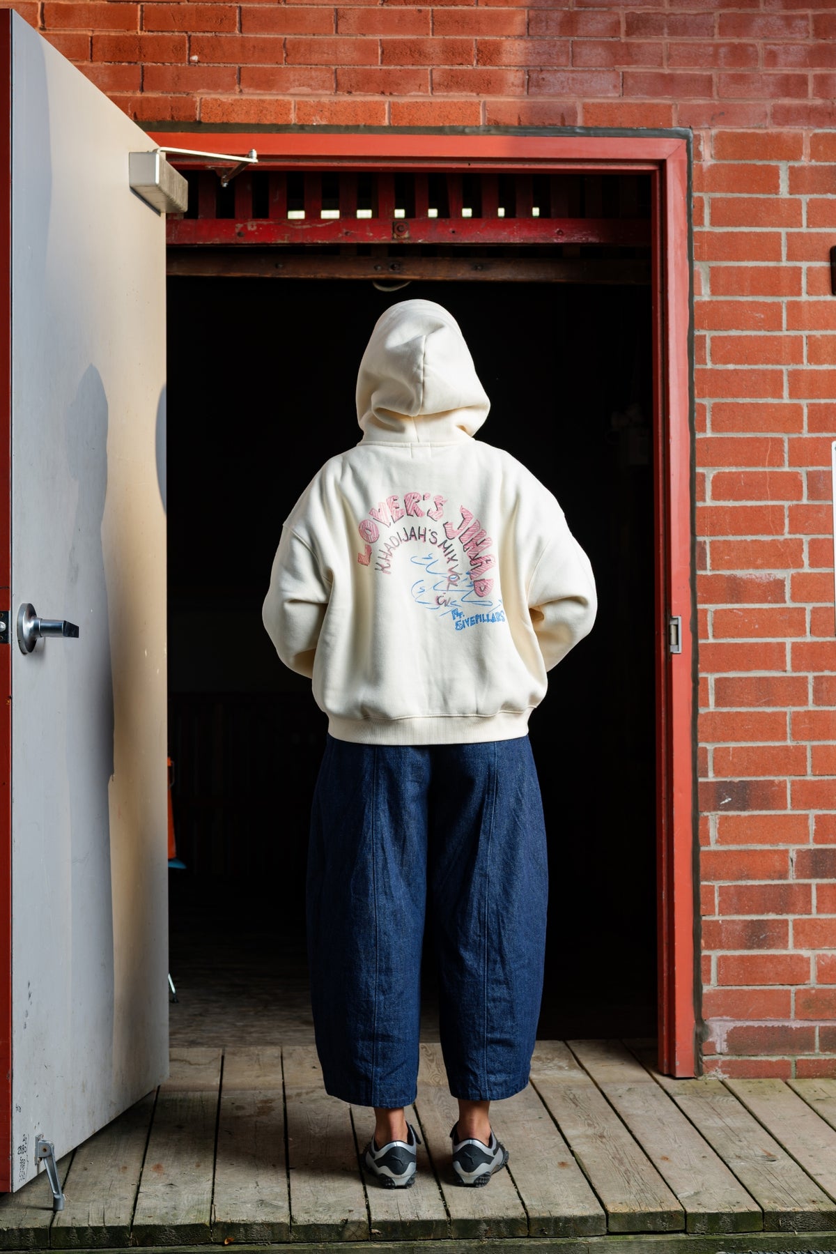 YM3X Lovers Jihad Zip Hoodie - Cream