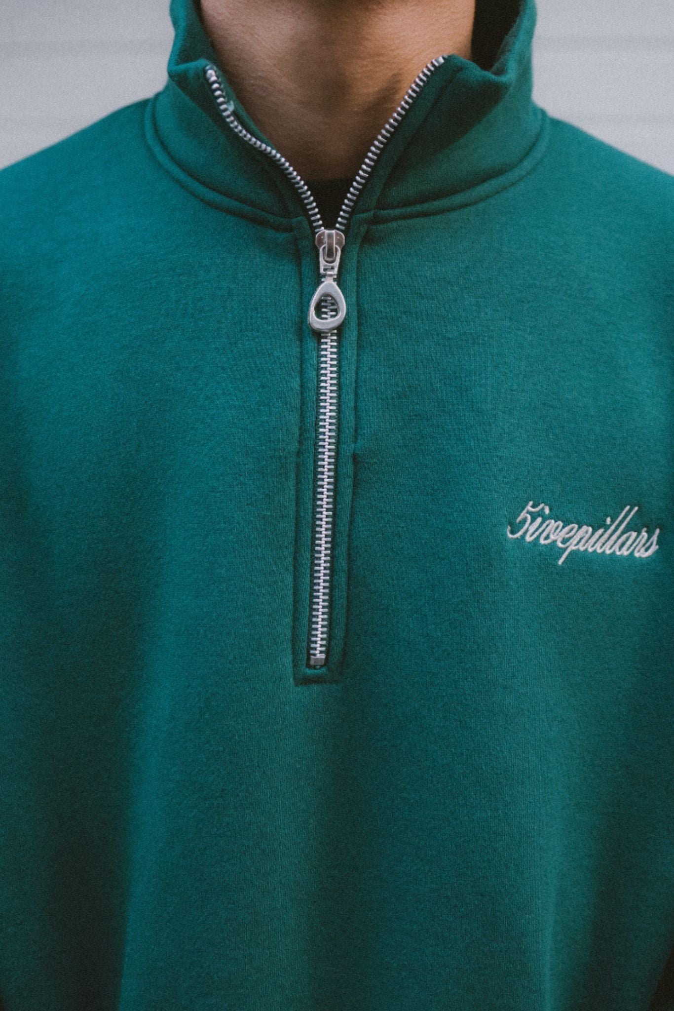 Script Quarter-Zip Fleece - Green (Cropped)