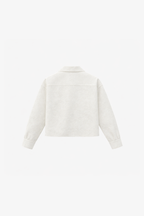 Cropped Paisley Button Up - White