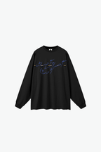 YM3X Script LS Tee - Black