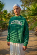 Forest green Medina crewneck with embroidered city lettering – Islamic heritage apparel