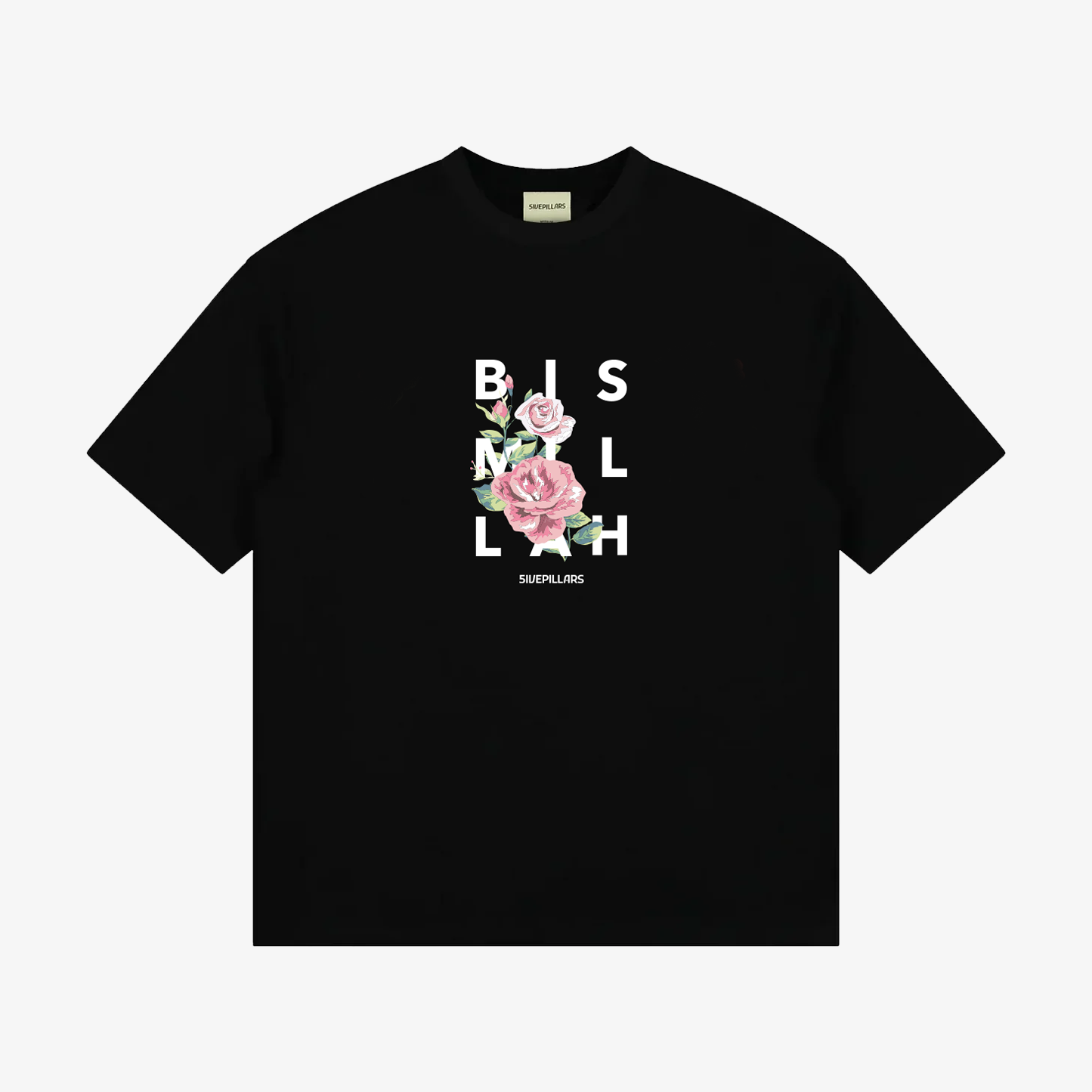 Bismillah Flower Tee - Black